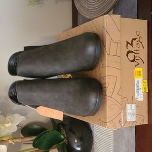 Vintage93 Woman Size 12 Wide wedge booties. Color: Gray..New/Never worn